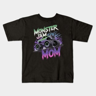 Monster Jam Grave Digger Mom Family Motorsports Kids T-Shirt